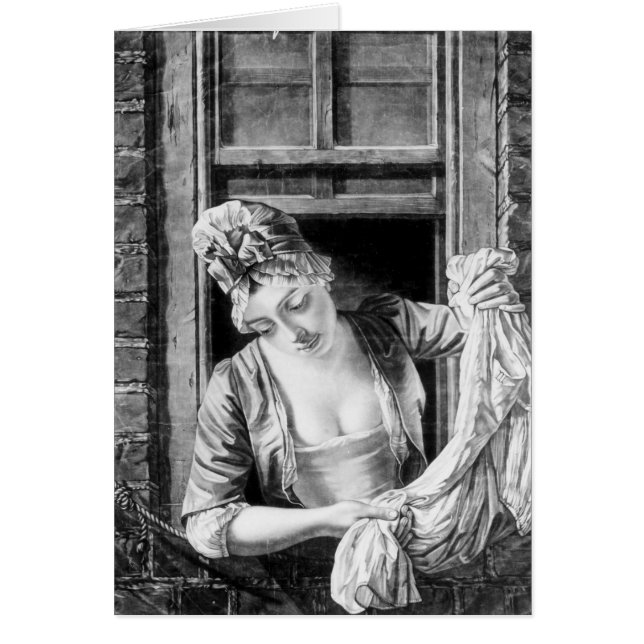 Woman wringing washing (Front)