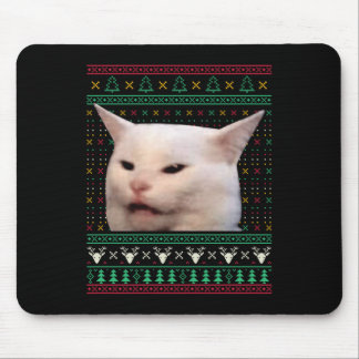Woman Yelling At A Cat Ugly X-mas Sweaters Funny M Mouse Mat