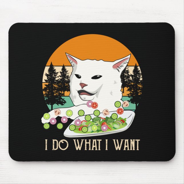 Woman Yelling At Cat Meme, Cat Meme Mouse Mat (Front)