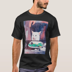 Woman yelling at table dinner cat meme dank meme T-Shirt