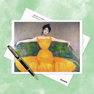 Woman Yellow Dress Maxwell Kurzweil Postcard