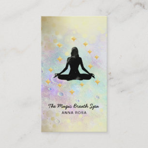 *~ Woman Yoga Gold Meditation  Glitter Mindfulness Business Card