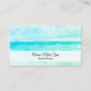 *~* Woman Yoga Ocean Beach Mindfulness Meditation Business Card