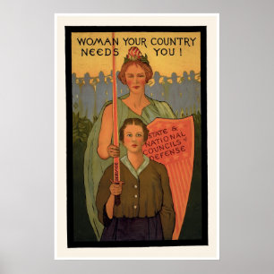 Woman Your Country Needs You! Poster