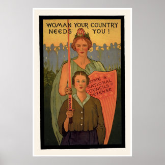 Woman Your Country Needs You! Poster