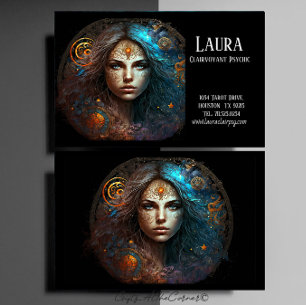 Woman Zodiac Signs Clairvoyant Psychic Business Card