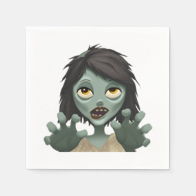 Woman Zombie - Emoji Napkin (Front)