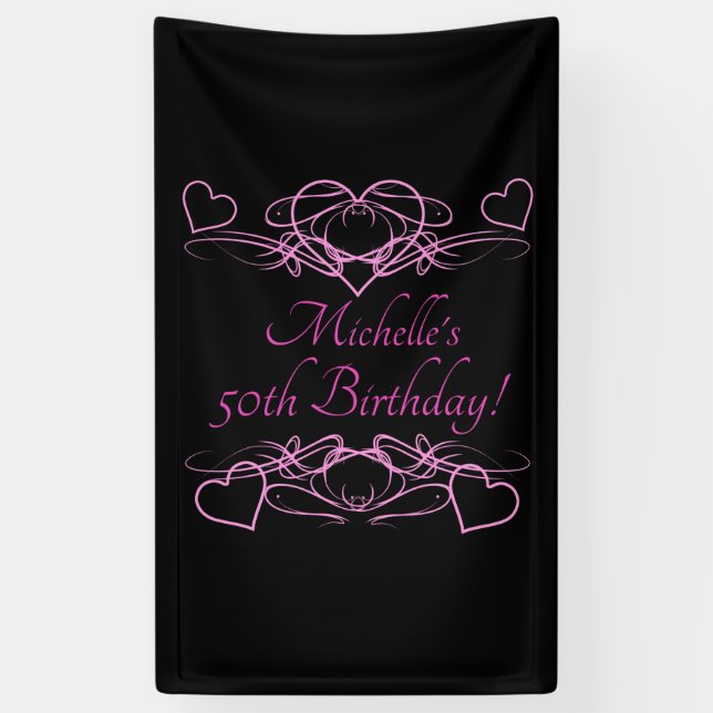 Woman's 50th Birthday Banner (Vertical)