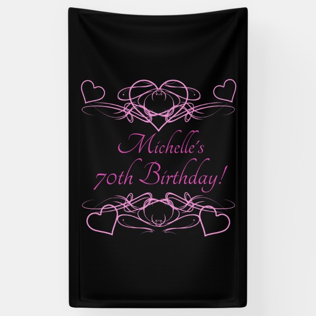Woman's 70th Birthday Banner (Vertical)