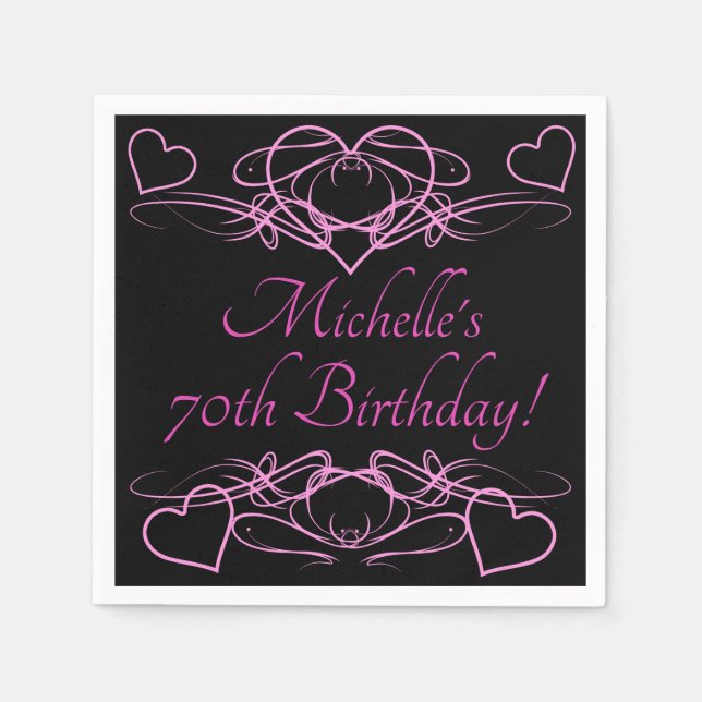Woman's 70th Birthday Napkin (Front)