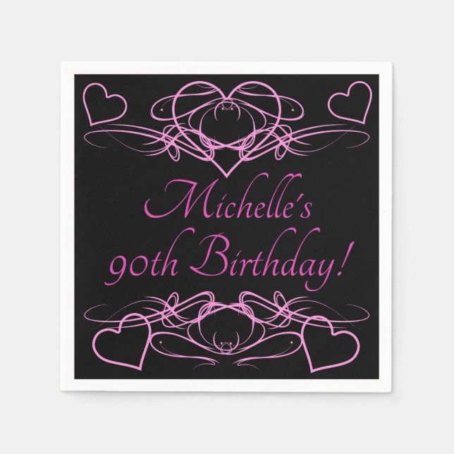 Woman's 90th Birthday Napkin (Front)