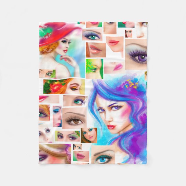 Womans abstract fleece blanket (Front)