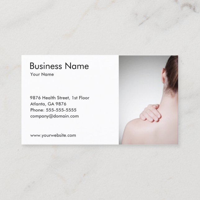 Woman's Back Business Card Template (Front)