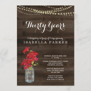 Woman's Birthday Invitation   Christmas Poinsettia