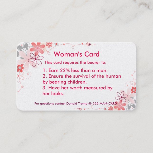 Woman's Card (Front)