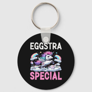 Womans Eggstra Special Kawaii Unicorn Easter Day F Key Ring