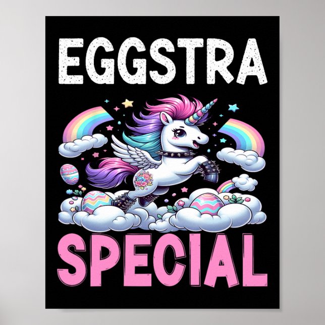 Womans Eggstra Special Kawaii Unicorn Easter Day F Poster (Front)