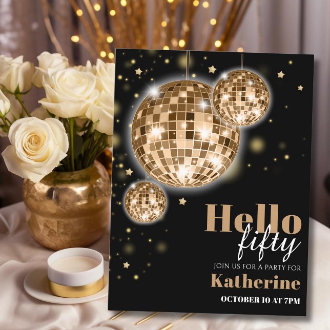 Woman's Elegant 50th Birthday Party Invitation Postcard (Creator Uploaded)