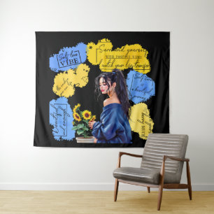 Woman's Empowerment Inspire Positive Affirmation Tapestry