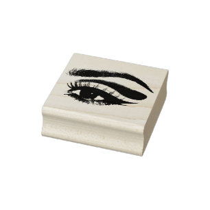 Womans Eye Makeup Beauty Black and white Art Rubber Stamp