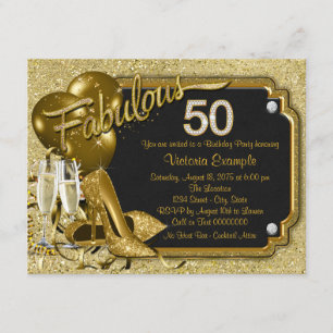 Womans Fabulous 50 Birthday Party Invitation