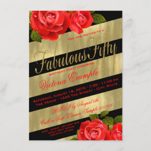 Womans Fabulous 50th Birthday Invitation