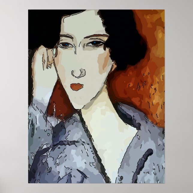Woman's Face Abstract Poster (Front)