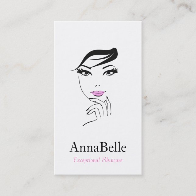 Woman's Face Beauty Salon Cosmetologist Business Card (Front)