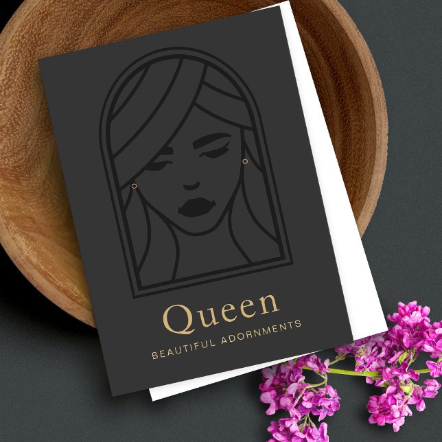 Woman's Face Black Earring Jewellery Display Card (Creator Uploaded)