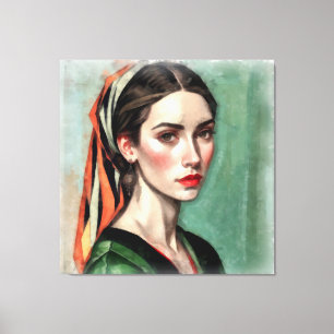Woman's face. canvas print
