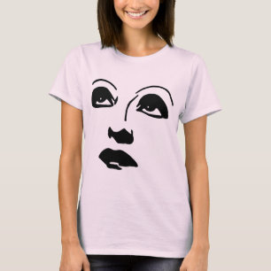 Womans Face Looking Up Makeup Eyes lips Art T-Shirt