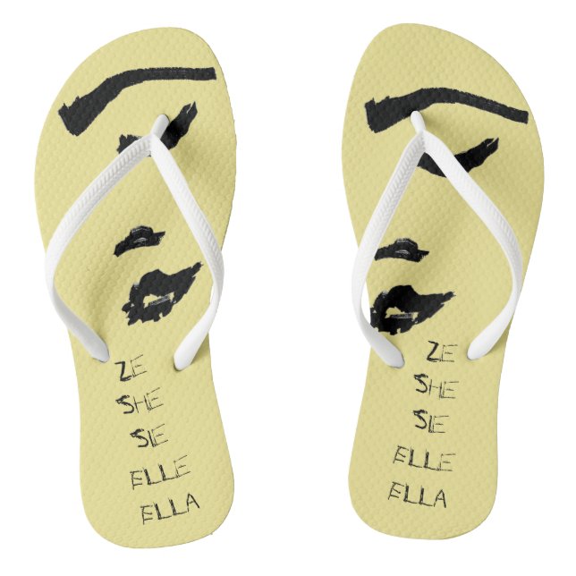 Woman's Face Sie She Elle Ella Flip Flops (Footbed)