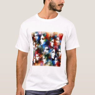womans faces abstract watercolors pop art  T-Shirt