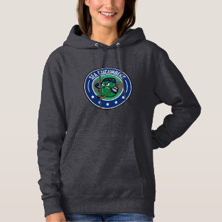 Woman's fit hoodie with "Jersey" logo