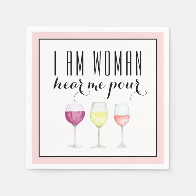 Woman's Funny Wine Quote Napkin (Front)