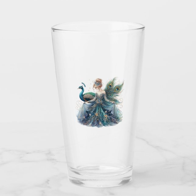 woman's glass and peacock (Front)