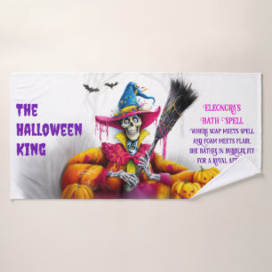 Woman's Halloween King Skeleton Bath Towel Set