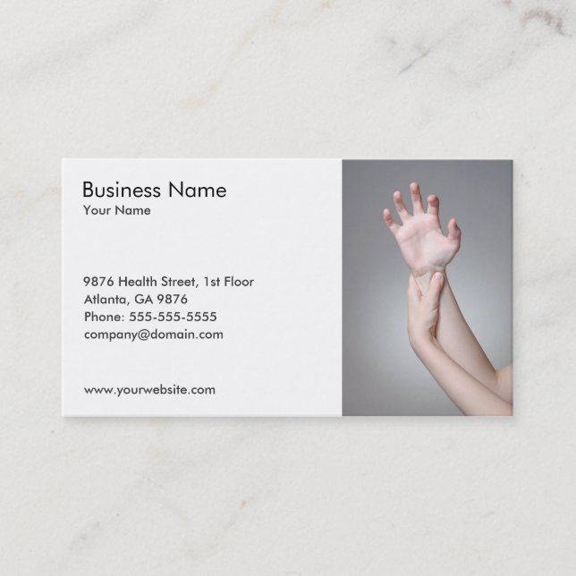 Woman's Hand Business Card Template (Front)