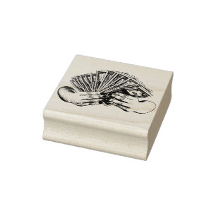 womans hand holding money cash dollar bills art rubber stamp