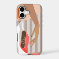 Womans hand pushing on alarm clock snooze button