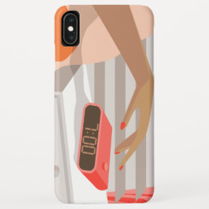 Womans hand pushing on alarm clock snooze button iPhone XS max case