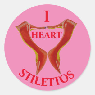 Woman's heart stiletto shoes sticker
