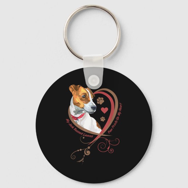 Womans Jack Russell Terrier Shirt Parson Russell T Key Ring (Front)