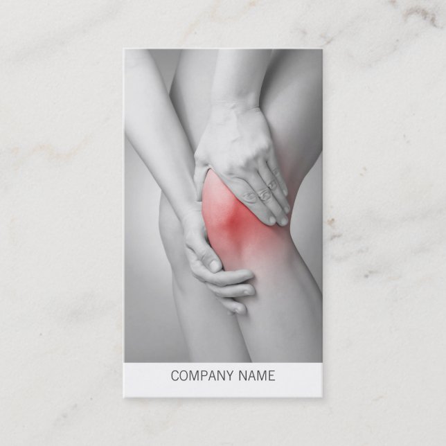 Woman's Knee Business Card Template (Front)