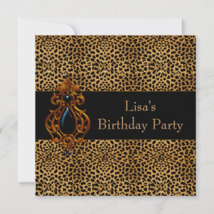 Womans Leopard 40th Birthday Party Invitation