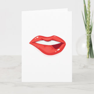 Womans Lips Holiday Card