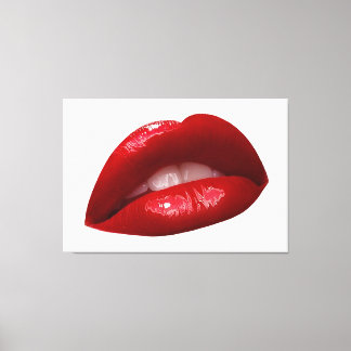 Woman's Luscious Red Lipstick Lips Canvas Print