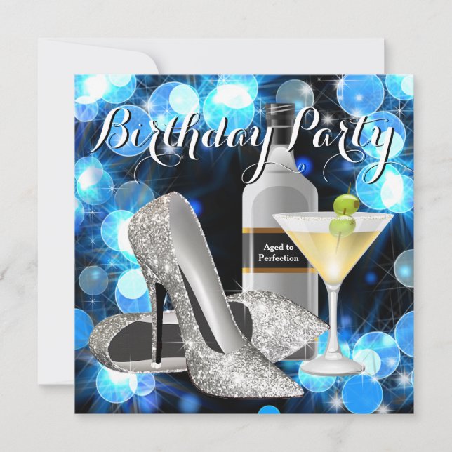 Womans Martini Birthday Party Invitation (Front)