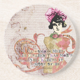 Womans Mind Digital Collage Coaster