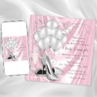 Womans Pink and Silver Birthday Party Luxe